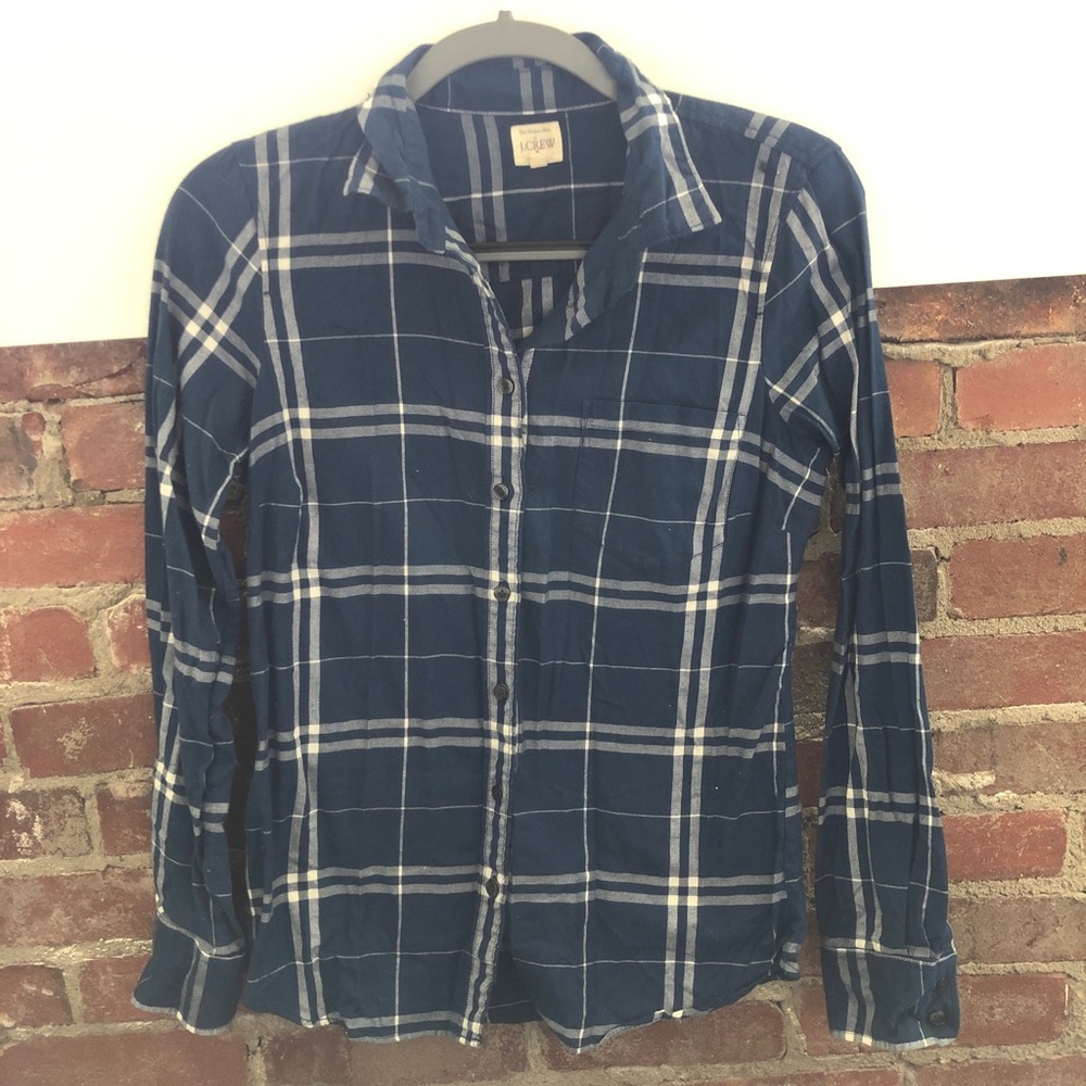 J Crew Blue Plaid Button Up